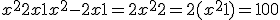  x^2+2x+1+x^2-2x+1 = 2x^2+2 = 2(x^2+1) = 100 