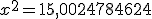  x^2 = 15,0024784624