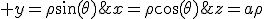 x=\rho\cos(\theta); y=\rho\sin(\theta);z=a\rho