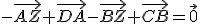 -\vec{AZ}+\vec{DA}-\vec{BZ}+\vec{CB}=\vec0