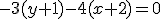 -3(y+1)-4(x+2)=0