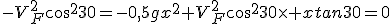 -V_F^2cos^230=-0,5gx^2+V_F^2cos^230\times xtan30=0
