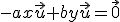 -ax\vec{u}+by\vec{u}=\vec{0}
