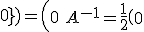 A^{-1}=\frac{1}{2}\(\array{\\0&1&1\\1&0&1\\1&1&0}\)=\(\array{\\0&\frac{1}{2}&\frac{1}{2}\\\frac{1}{2}&0&\frac{1}{2}\\\frac{1}{2}&\frac{1}{2}&0}\)