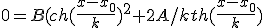 0=B(ch(\frac{x-x_0}{k})^2+2A/kth(\frac{x-x_0}{k})