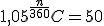 1,05^{\frac{n}{360}}C=50