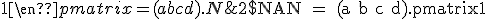 2$\textrm NAN = (a+b+c+d).\begin{pmatrix}1&1\\1&1\end{pmatrix} = (a+b+c+d).N