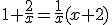 1+\frac{2}{x}=\frac{1}{x}(x+2)