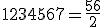 1+2+3+4+5+6+7 = \frac{56}{2}