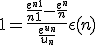1 = \frac{\frac{e^{n+1}}{n+1} -\frac{e^{n}}{n}}{\frac{e^{u_n}}{u_n}} + \eps(n)