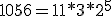 1056=11*3*2^5