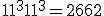 11^3 + 11^3 = 2662