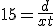 15 = \frac{d}{x+t}