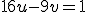 16u-9v=1