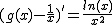 2$(g(x)-\frac{1}{x})'~=~\frac{ln(x)}{x^2}