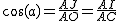 2$\cos(a) = \frac{AJ}{AO} = \frac{AI}{AC}