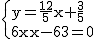 2$\rm~\{{y=\frac{12}{5}x+\frac{3}{5}\\63x-63=0}