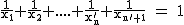 2$\rm~\frac{1}{x_1}+\frac{1}{x_2}+....+\frac{1}{x_n'}+\frac{1}{x_{n'+1}}~=~1