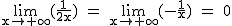 2$\rm~\lim_{x\to+\infty}(\frac{1}{2x})~=~\lim_{x\to+\infty}(-\frac{1}{x})~=~0