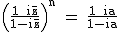 2$\textrm\Big(\fra{1+i\bar z}{1-i\bar z}\Big)^n = \fra{1+ia}{1-ia}