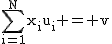 2$\textrm\Bigsum_{i=1}^{N}x_{i}u_{i} = v