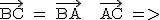 2$\textrm\vec{BC} = \vec{BA} + \vec{AC} =>
