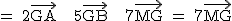 2$\textrm = 2\vec{GA} + 5\vec{GB} + 7\vec{MG} = 7\vec{MG}