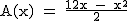 2$\textrm A(x) = \frac{12x - x^2}{2}