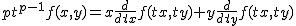 2$pt^{p-1}f(x,y)=x\frac{d}{dtx}f(tx,ty)+y\frac{d}{dty}f(tx,ty)