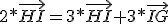 2*\vec{HI}=3*\vec{HI}+3*\vec{IG}