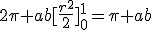 2\pi ab[\frac{r^2}{2}\]_0^1=\pi ab