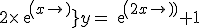 2\times{exp(x)}y=exp(2x)+1