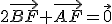 2\vec{BF}+\vec{AF}=\vec{0}