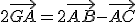 2\vec{GA}=2\vec{AB}-\vec{AC}