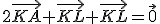 2\vec{KA}+\vec{KL}+\vec{KL}=\vec{0}