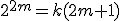 2^{2m}=k(2m+1)