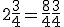 2+\frac{3}{4} = \frac{8}{4}+\frac{3}{4}