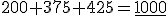 200+375+425=\underline{1000}