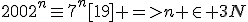 2002^n\equ7^n[19] =>n \in 3N