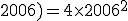 l(2006;2006) = 4 \times 2006^2 