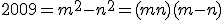 2009 = m^2 -n^2 =(m+n)(m-n)
