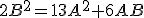 2B^{2}=13A^{2}+6AB
