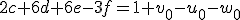 2c+6d+6e-3f=1+v_0-u_0-w_0