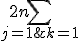 2n + \sum_{j=1;k=1;j\neq k}^{2n} Cos(\frac{(j-k) \pi}{n})