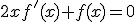 2xf'(x)+f(x)=0