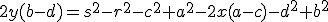 2y(b-d)=s^{2}-r^{2}-c^{2}+a^{2}-2x(a-c)-d^{2}+b^{2}
