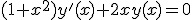 3$(1+x^2)y'(x)+2xy(x)=0