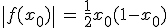 3$\|f(x_0)\| \, = \, \fr{1}{2}x_0(1-x_0)