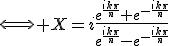 3$\Longleftrightarrow X=i\frac{e^{\frac{ik\pi}{n}}+e^{-\frac{ik\pi}{n}}}{e^{\frac{ik\pi}{n}}-e^{-\frac{ik\pi}{n}}}\; 1\le k\le n-1