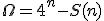 3$\Omega=4^n-S(n)